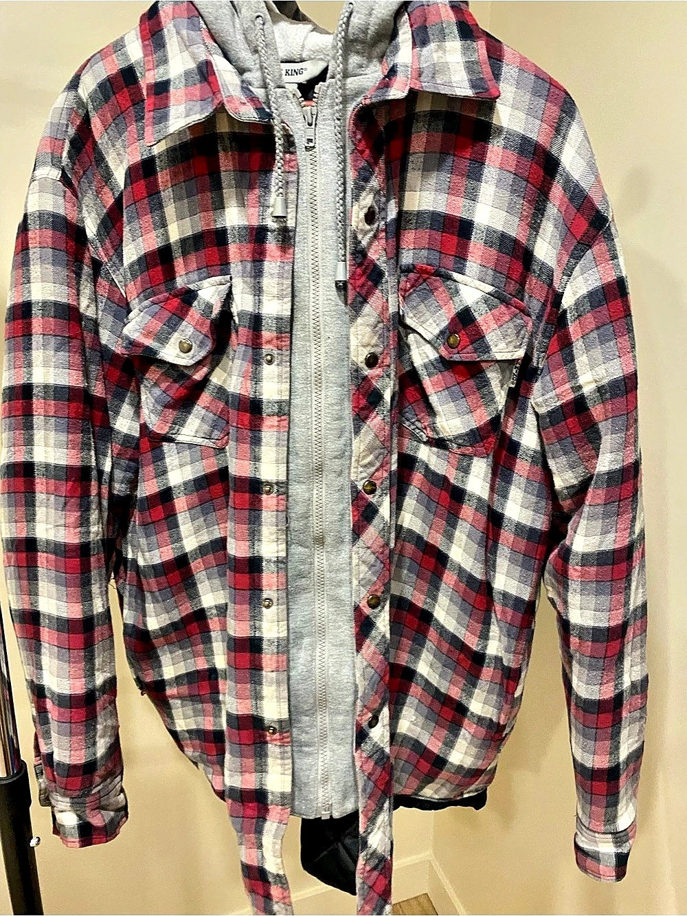 Work King Quilt Lined Flannel Shirt with Fooler Front Large